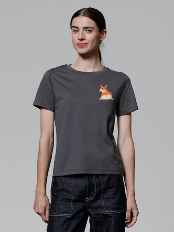 Watapparel Shirt 'Corgi' in Grijs: voorkant