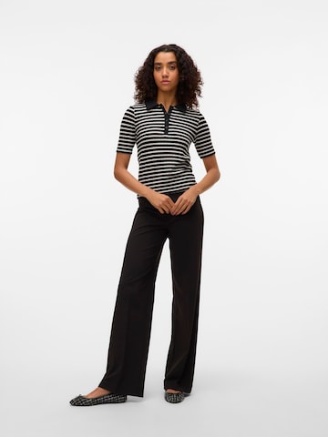 VERO MODA Regular Trousers with creases 'VMTexas' in Black