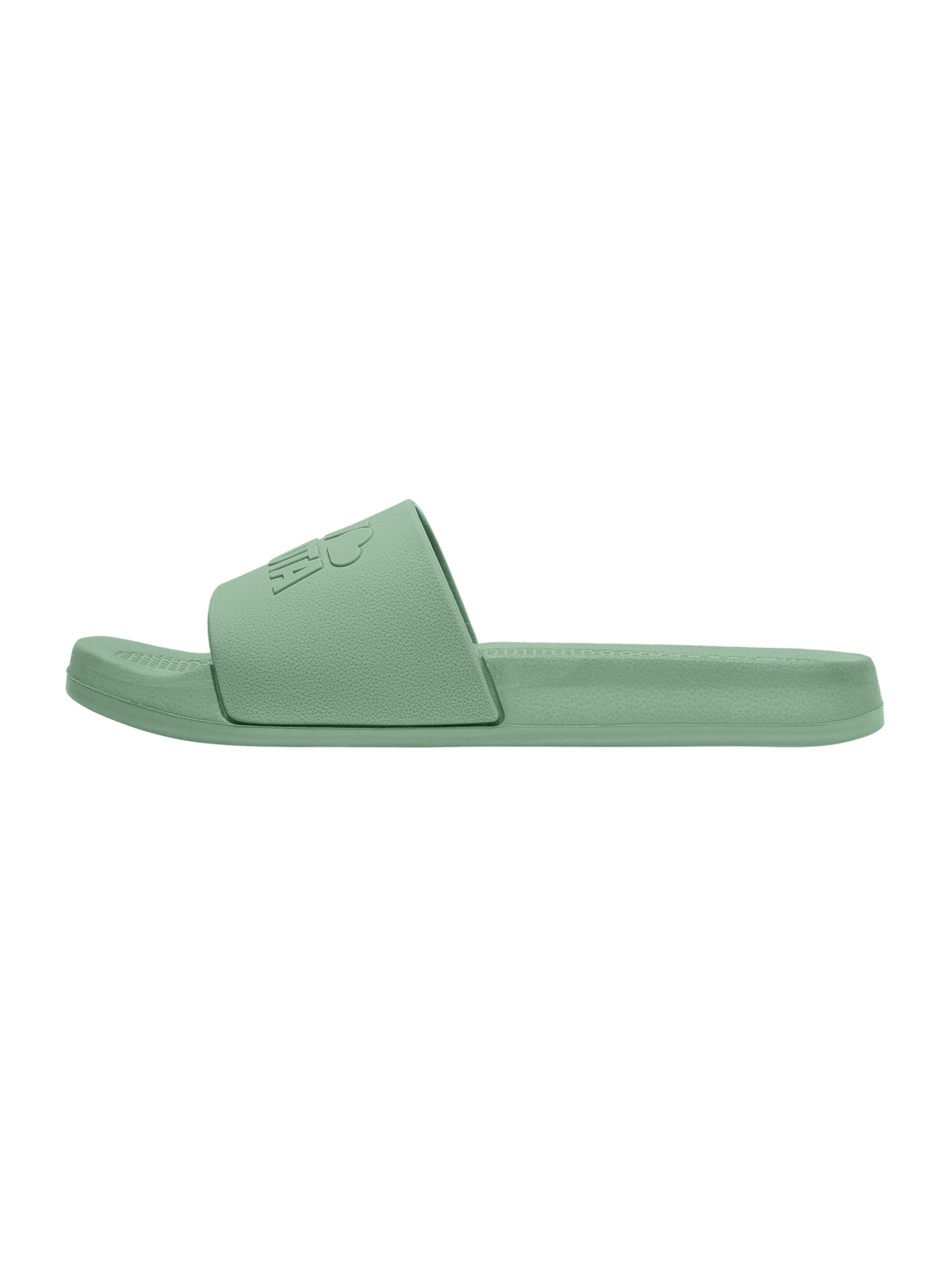Kubota Beach & Pool Shoes 'Kubota Women's Slip-On Light Green Basic Plain Pool Slides' in Green: front