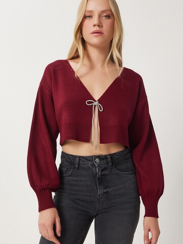 Cardigan Happiness İstanbul en rouge : devant