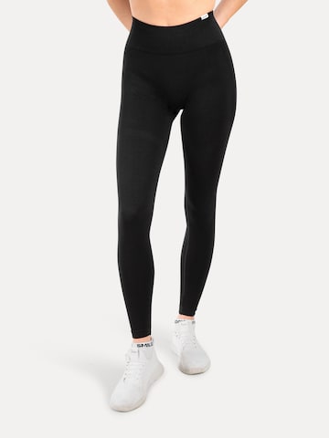 Smilodox Slimfit Leggings 'Yune' in Schwarz: Vorderseite