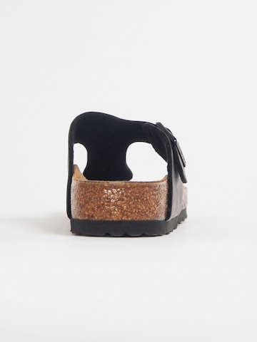 BIRKENSTOCK T-bar sandals 'Ramses Birko Flor Regular Fit Black' in Black