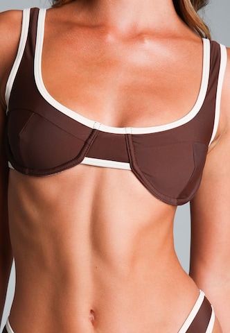 Moda Minx Triangle Bikini top in Brown