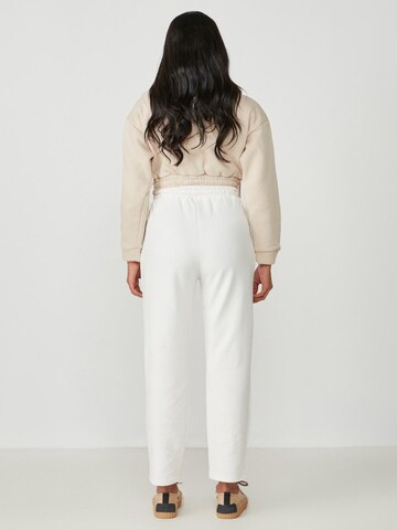 C&City Tapered Bandplooibroek in Beige