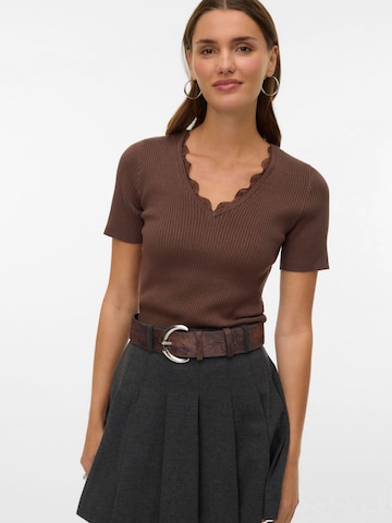 Pull-over 'VMVilja' VERO MODA en marron : devant