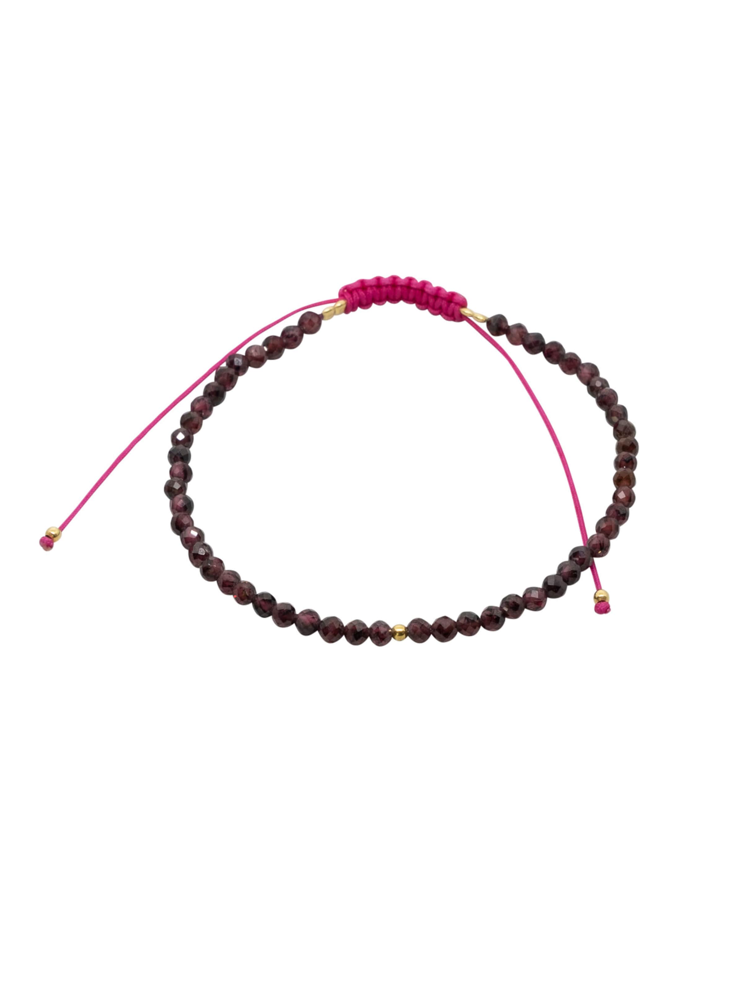 fejn Armschmuck Geburtsstein, Monat Januar, nachhaltiger Echtschmuck in Rot: Vorderseite