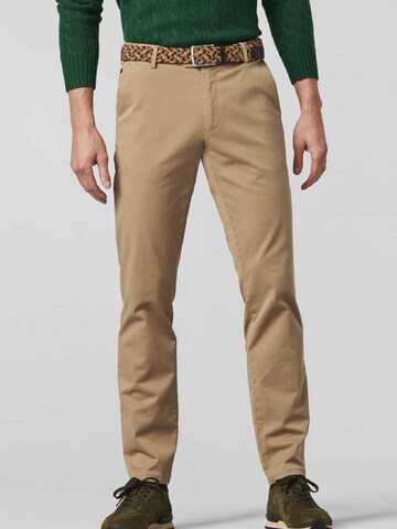 Regular Pantalon chino 'Oslo' MEYER en marron : devant