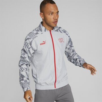 PUMA Training Jacket 'Schweiz Fußball Prematch 2022' in Grey