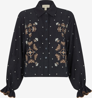 RAFFYA Bluse 'Das Penny" in Blau: Vorderseite