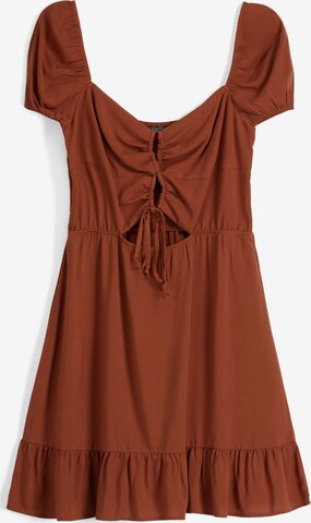 Bershka Summer Dress in Brown: front