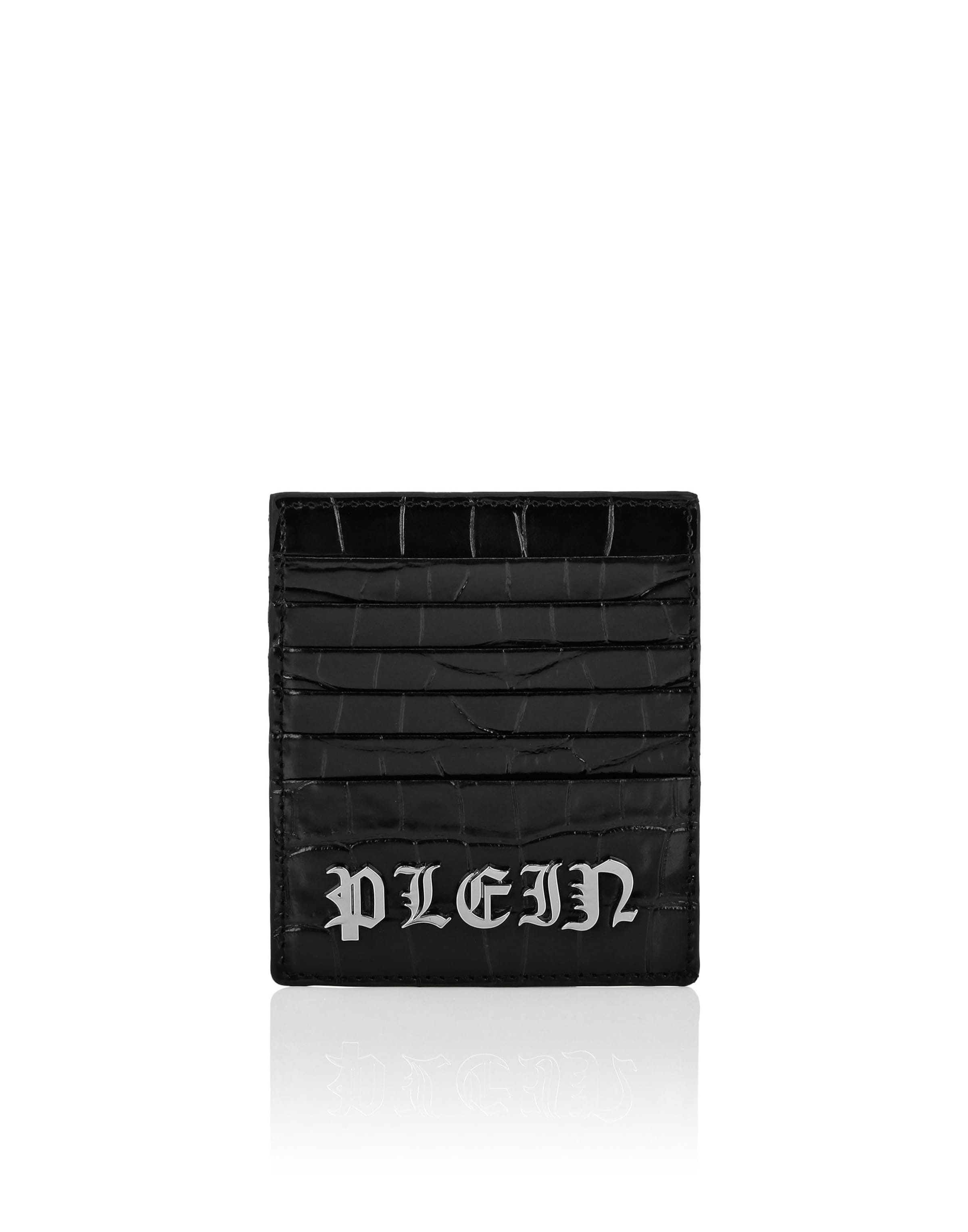 Astuccio 'Gothic' di Philipp Plein in nero: frontale