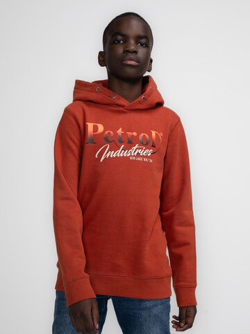 Petrol Industries Sweatshirt 'PortLions' in Bruin: voorkant