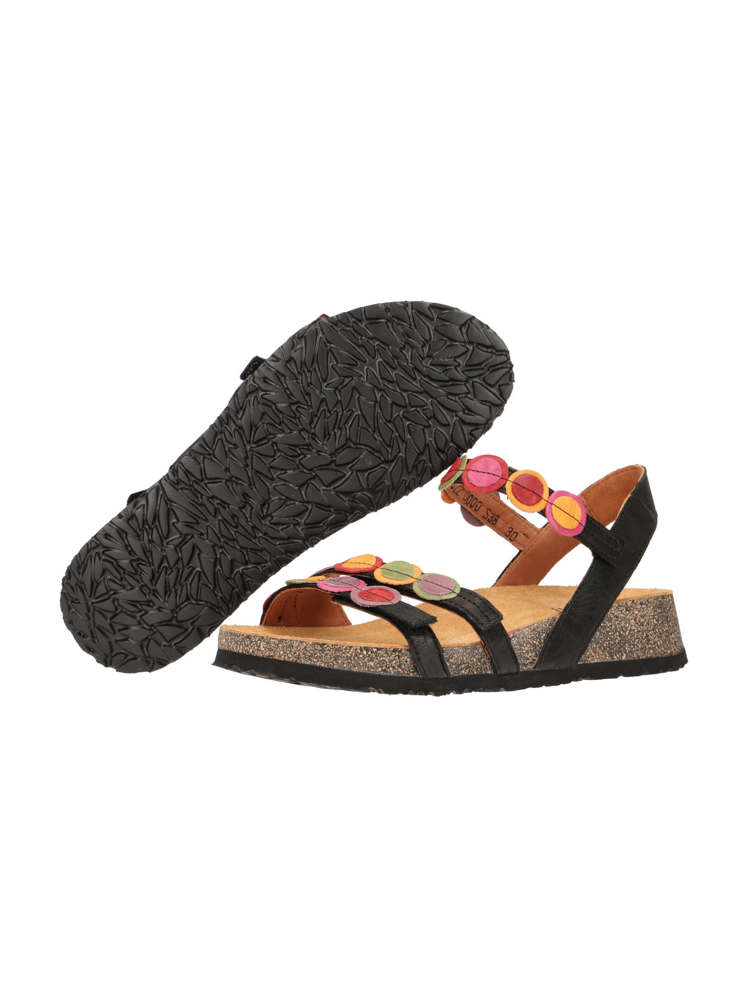 THINK! Sandals 'Think Koak Sandale schwarz bunte Punkte 322' in Black
