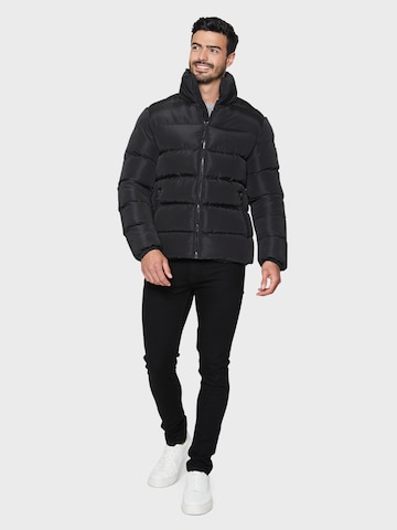 Threadbare Winter Jacket 'Funnelweb' in Black