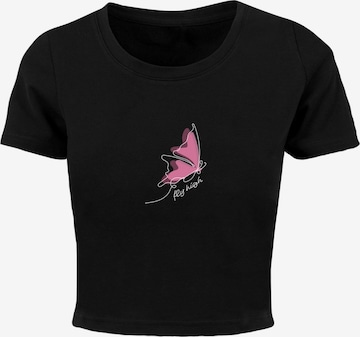 Merchcode Shirt 'Fly High' in Zwart: voorkant