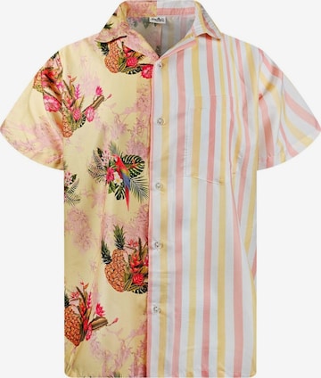 T-Shirt 'Stripes' King Kameha en jaune : devant
