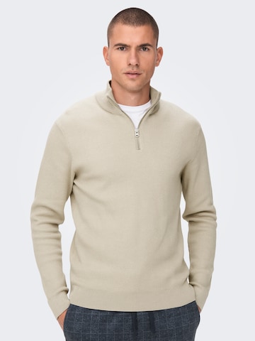 Only & Sons Sweatshirt 'ONSPhil' in Grey: front