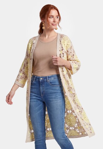 Manteau en tricot 'Resortwear' usha FESTIVAL en jaune : devant