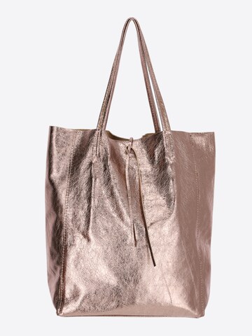 SevaBags Shopper 'Shopper Tasche Damen in Metallic Echtleder' in Brown: front