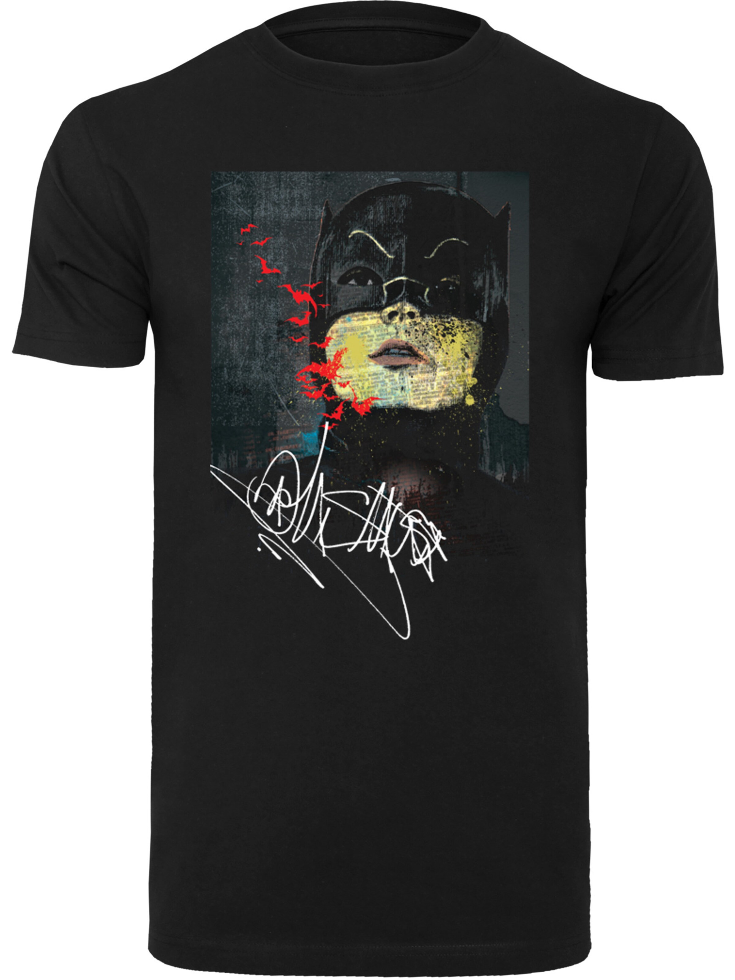 F4NT4STIC Shirt 'DC Comics Superhelden Batman Signature Painting' in Black: front