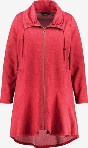 Ulla Popken Zip-Up Hoodie in Red: front