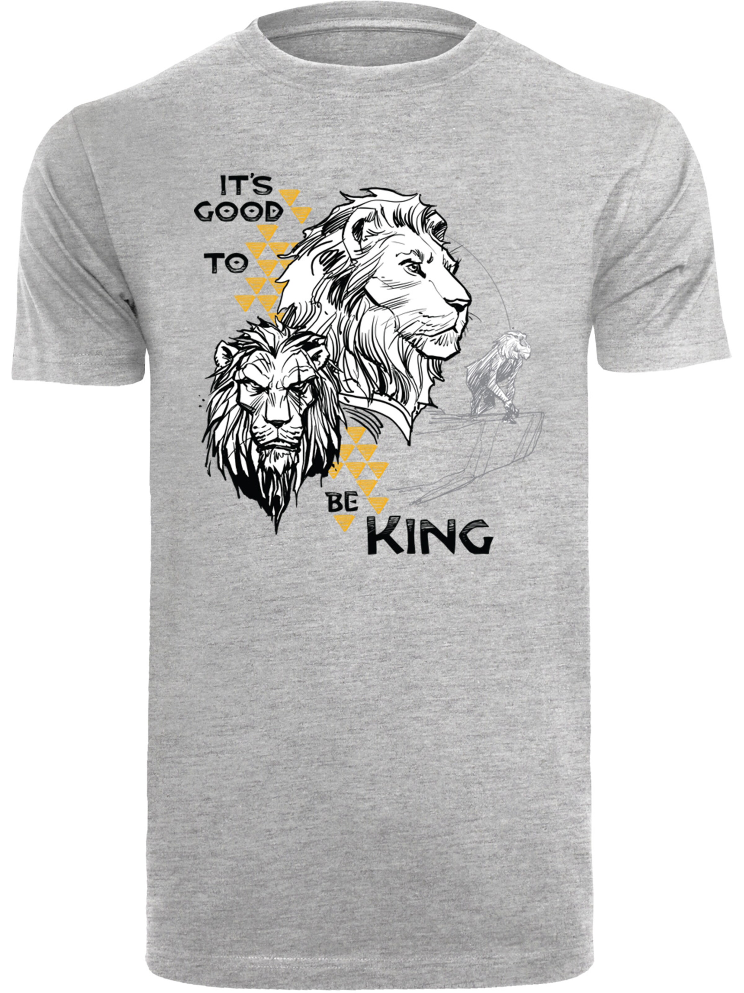 F4NT4STIC Shirt 'Disney König der Löwen Movie It's Good To Be King' in Grijs: voorkant
