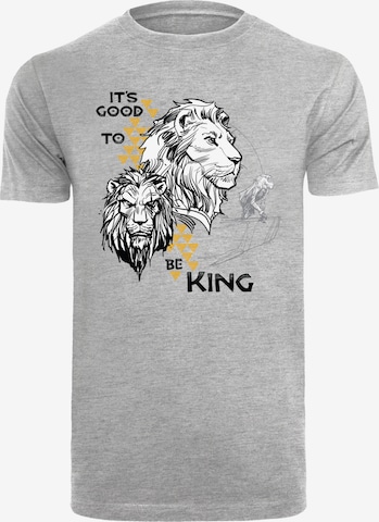 F4NT4STIC Shirt 'Disney König der Löwen Movie It's Good To Be King' in Grijs: voorkant