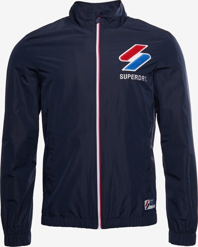 Superdry Tussenjas in de kleur Marine, Productweergave