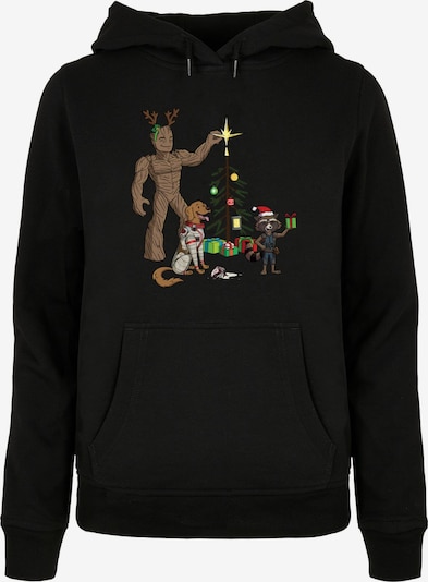 ABSOLUTE CULT Sweatshirt 'Guardians Of The Galaxy - Holiday Festive Group' in Brown / Yellow / Green / Black, Item view