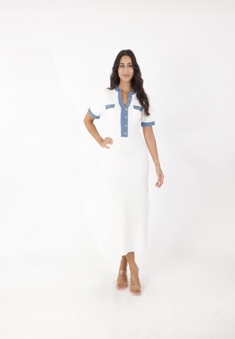 Elara Strickkleid in Weiß: Vorderseite