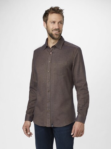 PADDOCKS Regular fit Button Up Shirt in Brown: front
