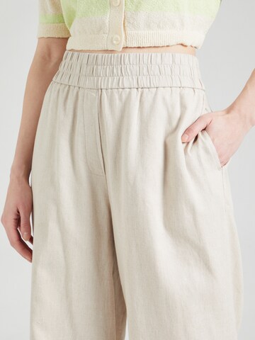 modström Wide leg Pants 'Honor' in Beige