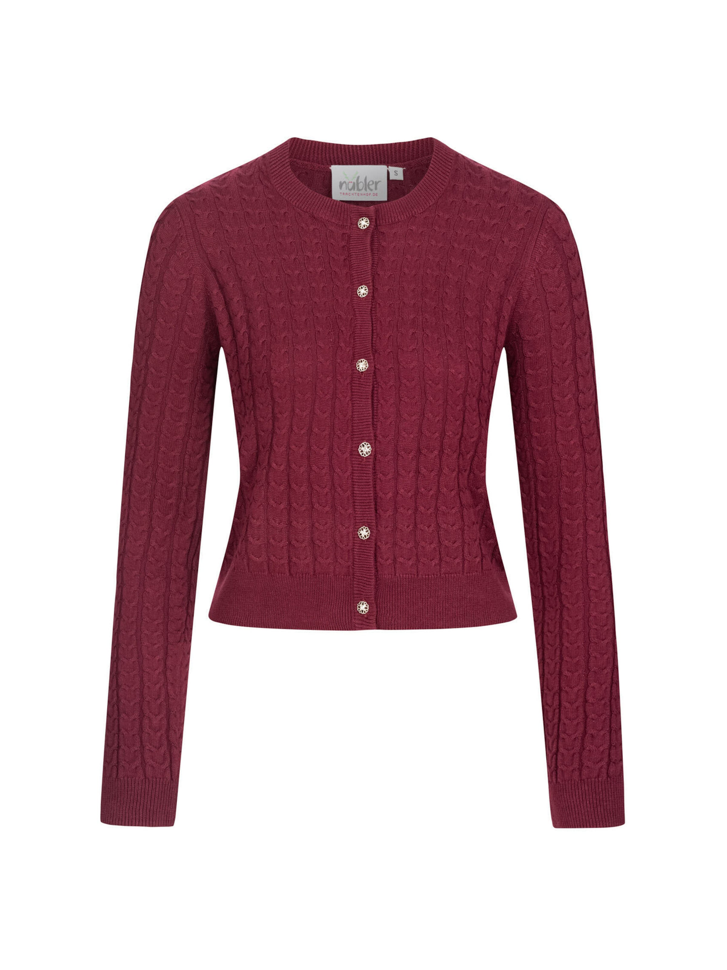 Trachtenhof Nübler Strickjanker 'Strickjacke Sonja'‌‌‌ in Rot: Vorderseite