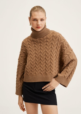 MANGO Sweater 'calera' in Brown: front