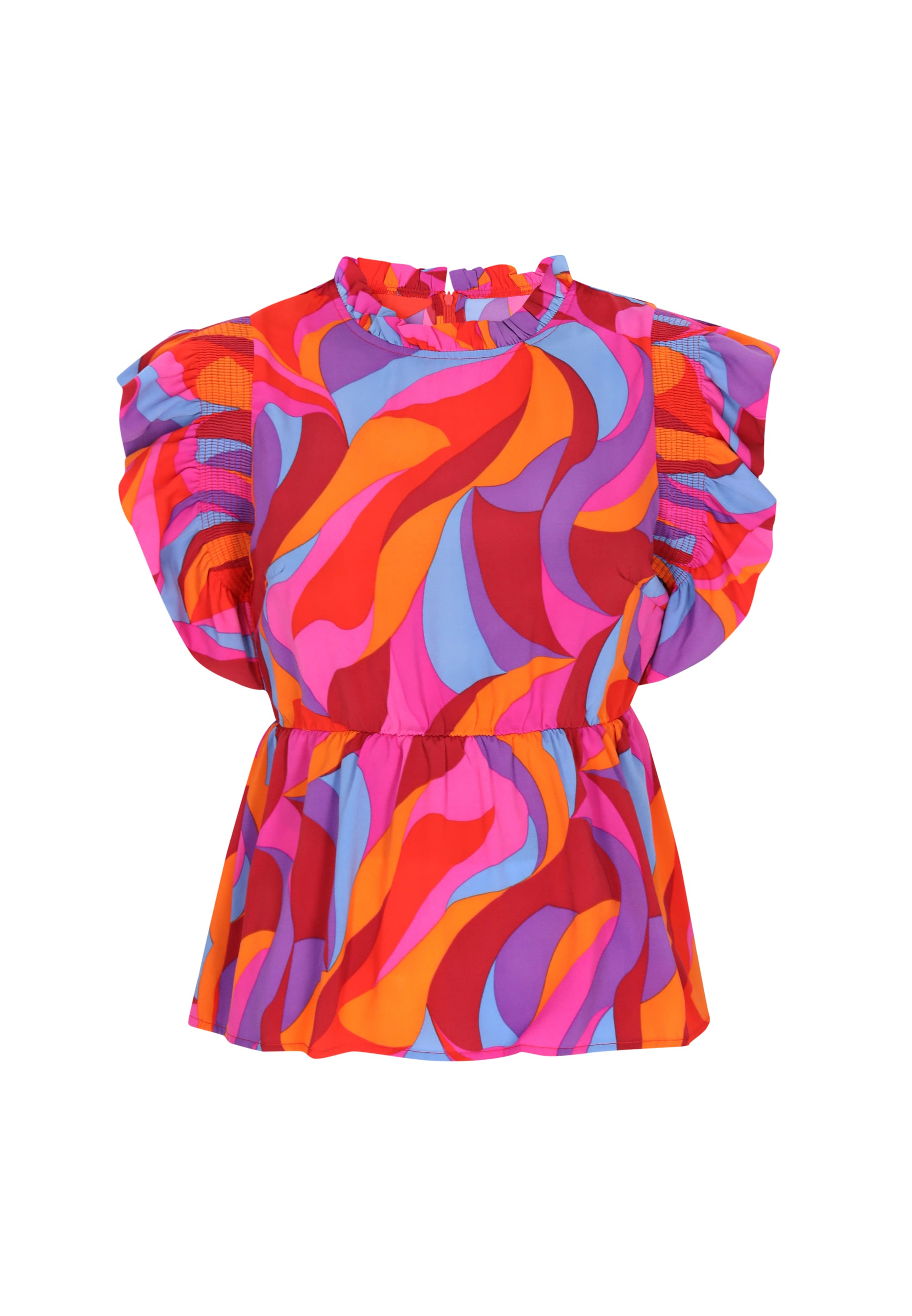 NAEMI Blouse 'Fashion Look' in Blue / Orange / Light pink / Red, Item view