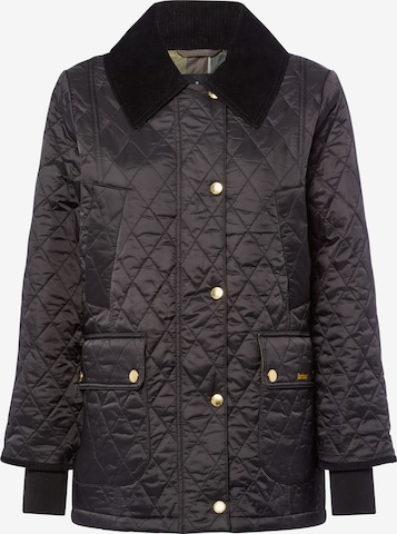 Barbour Tussenjas ' Beadnell ' in Zwart: voorkant