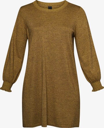 ADIA fashion Knitted dress in Brown: front