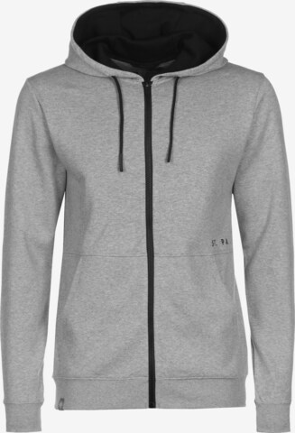 FC St. Pauli Athletic Zip-Up Hoodie in Grey: front