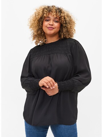 Zizzi Blouse 'MKAISER' in Black: front