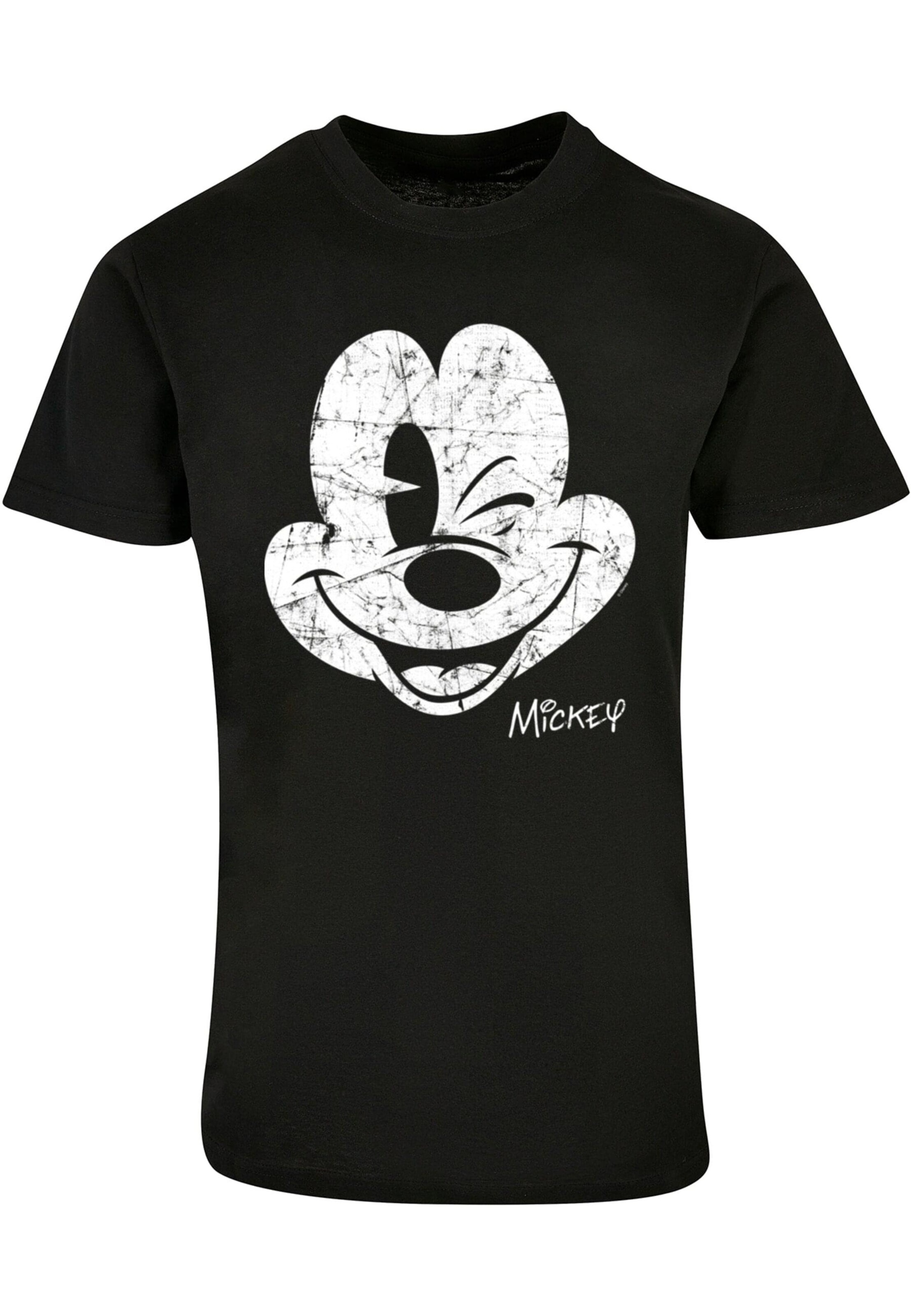 ABSOLUTE CULT T-Shirt 'Mickey Mouse - Distressed' in Schwarz: Vorderseite