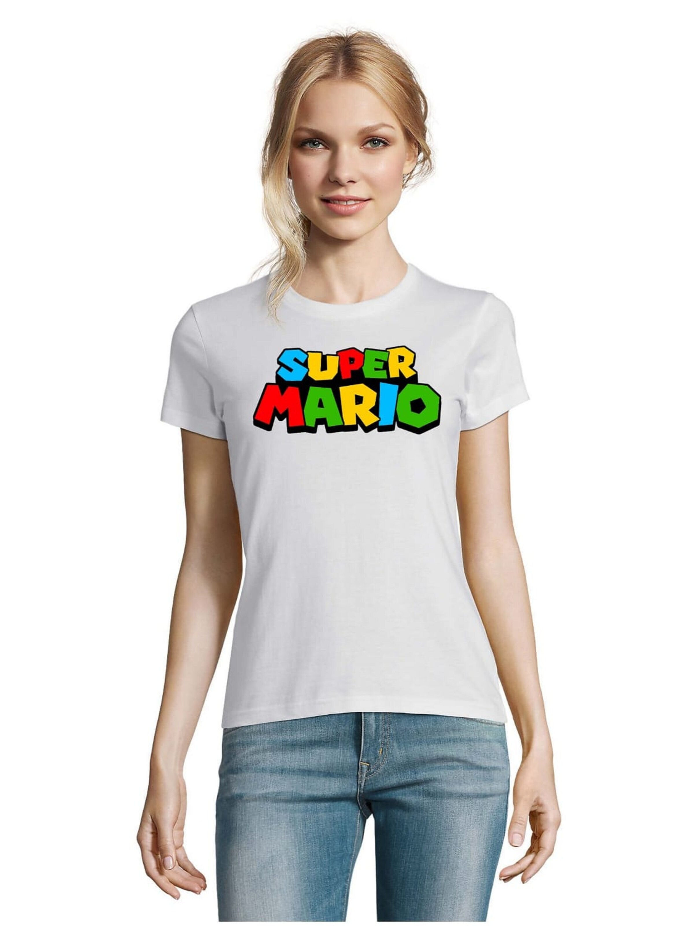 Blondie & Brownie Shirt 'SuperMario'‌‌‌‌‌‌‌ in Weiß: Vorderseite