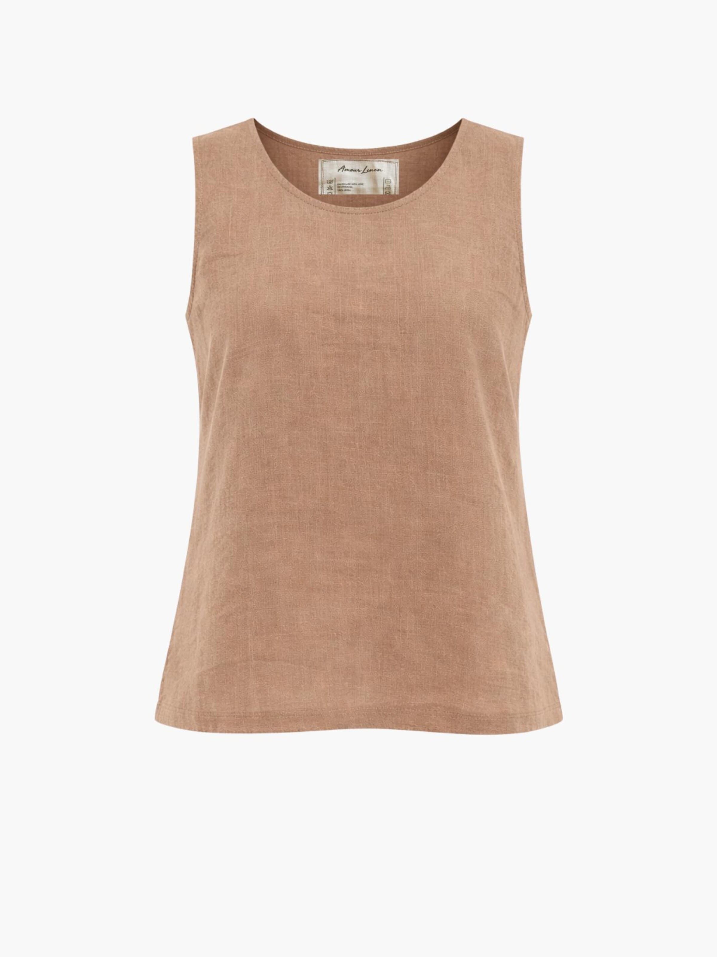 AmourLinen Top 'Colette' in Brown: front