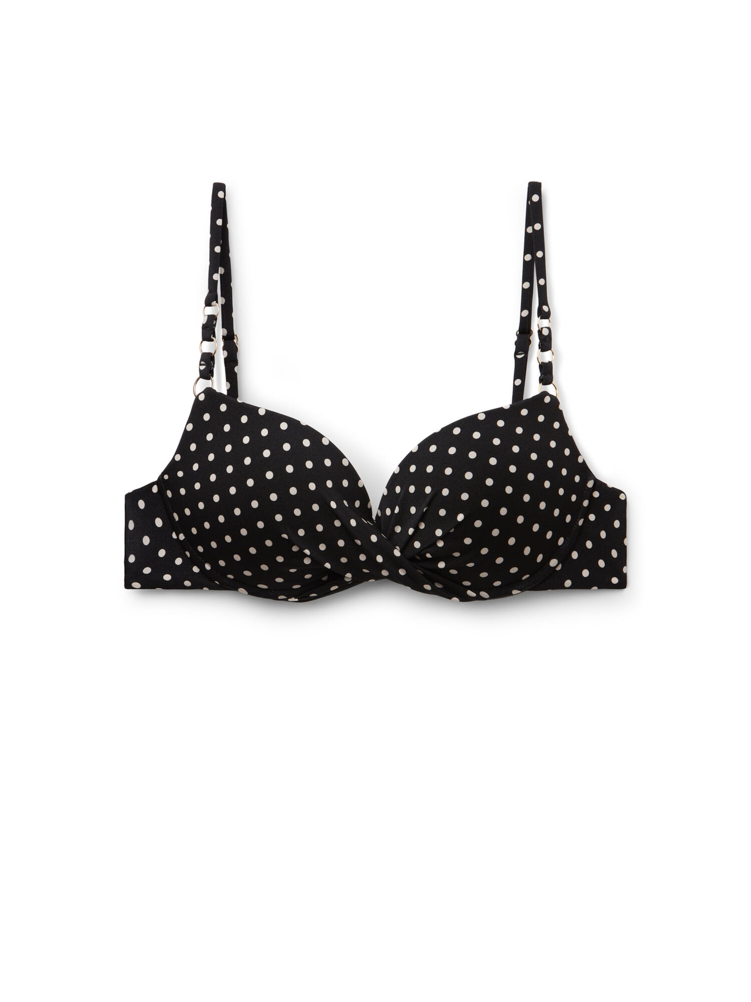 CALZEDONIA Bikinitop 'Polka Dot Black' in Schwarz: Vorderseite
