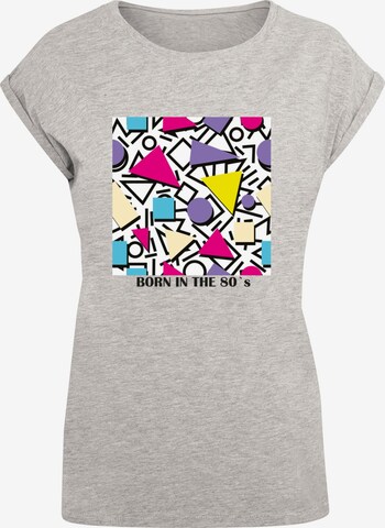 Mister Tee Shirt 'Geometric Retro' in Grijs: voorkant