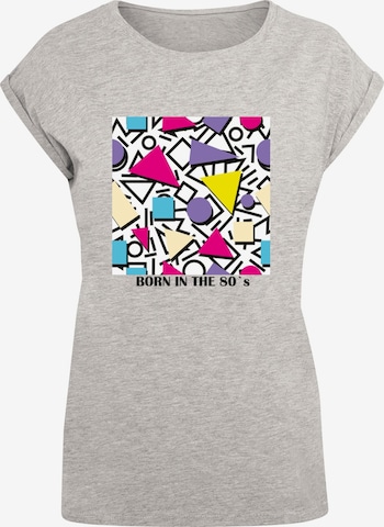 Mister Tee Shirt 'Geometric Retro' in Grijs: voorkant