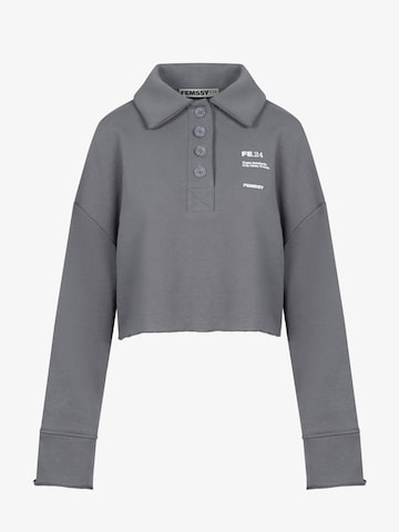 Sweat-shirt 'COLLAR SWEATSHIRT GREY' FEMSSY en gris : devant