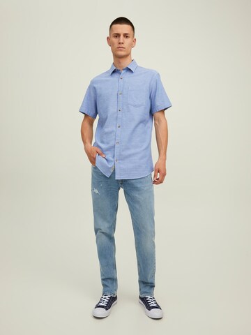 JACK & JONES Regular fit Button Up Shirt 'Rabel' in Blue
