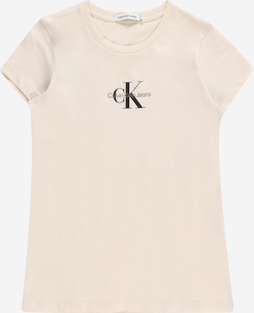 T-Shirt Calvin Klein Jeans en beige : devant