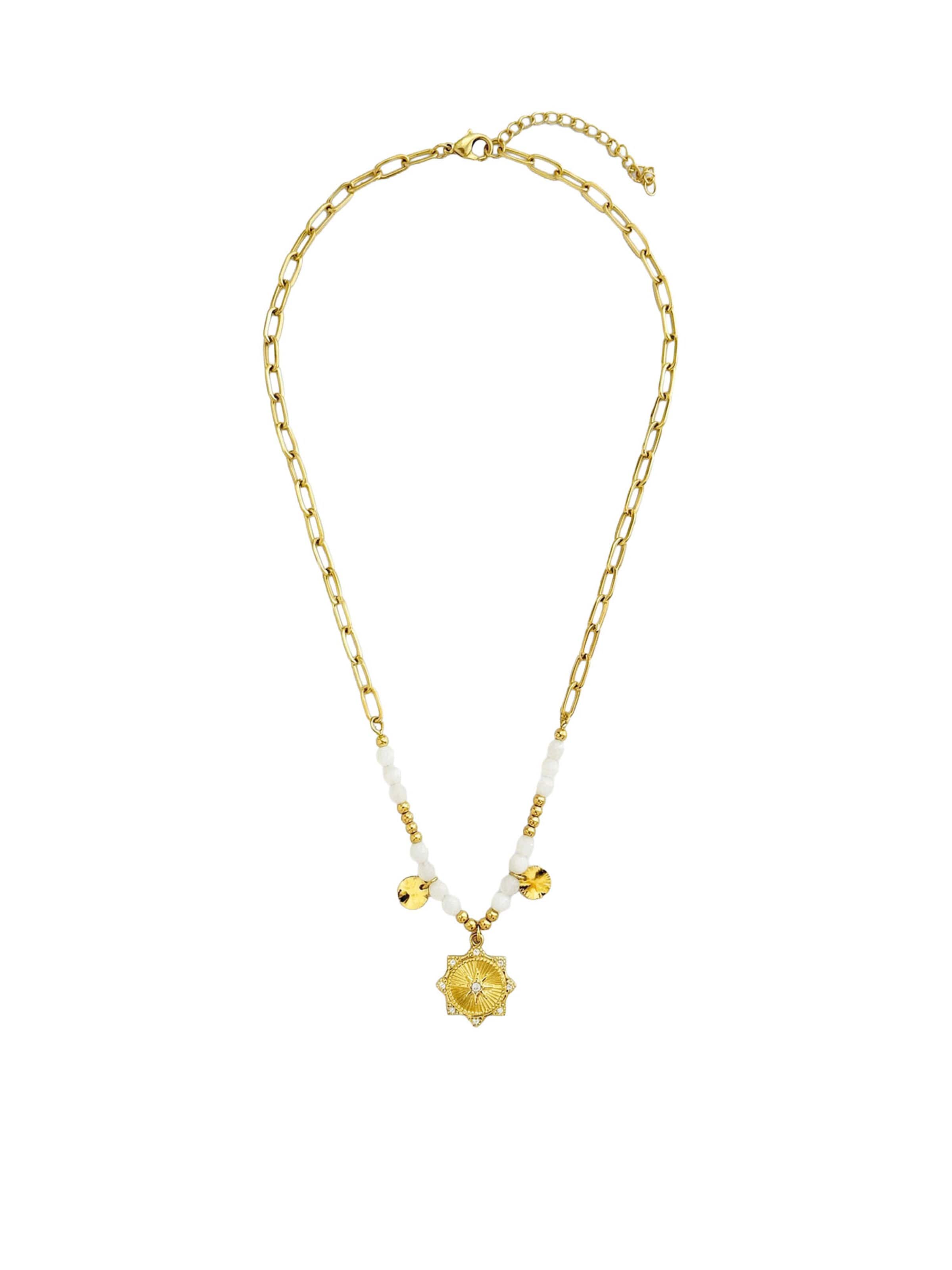 Nemomatheo Kette 'Stella Sol – Himmelscharms'‌‌‌‌ in Gold: Vorderseite