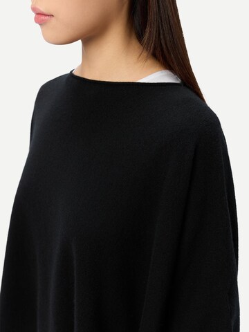 GOBI Cashmere Sveter 'Women's Timeless Knitted Poncho' - Čierna